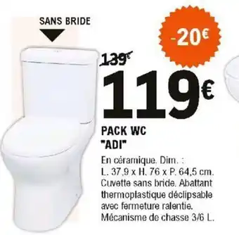 E.Leclerc Brico Pack WC Adi offre
