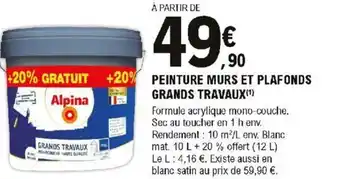 E.Leclerc Brico Peinture murs et plafonds Grands Travaux offre