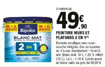 E.Leclerc Brico Peinture murs et Plafonds 2 en 1 offre