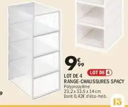 La Foir'Fouille Lot de 4 range-chaussures spacy offre