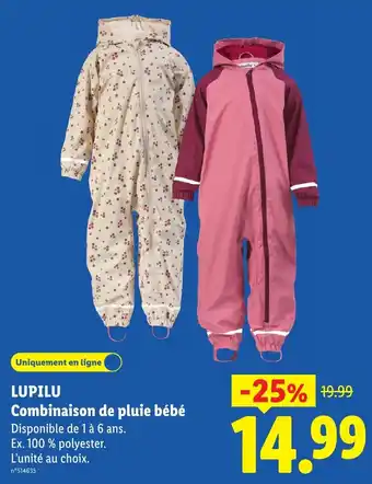 LUPILU Combinaison de pluie bébé