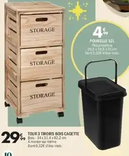 La Foir'Fouille TOUR 3 TIROIRS BOIS CAGETTE offre