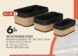 La Foir'Fouille Set de paniers stemy offre