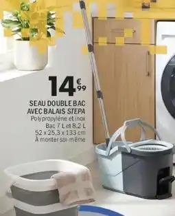 La Foir'Fouille Stepa seau double bac avec balais offre