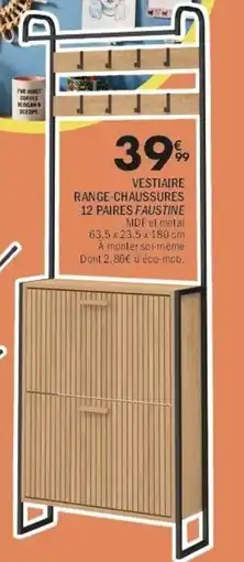 La Foir'Fouille Faustine Vestiaire range-chaussures 2 paires offre