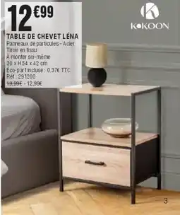 La Foir'Fouille KOKOON TABLE DE CHEVET LÉNA offre