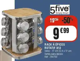La Foir'Fouille 5five RACK À ÉPICES ROTATIF X12 offre