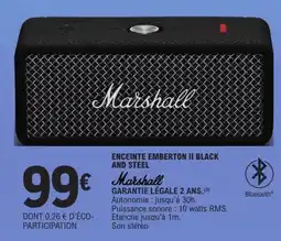 E.Leclerc Marshall ENCEINTE EMBERTON II BLACK AND STEEL offre