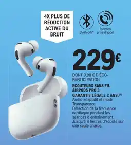 E.Leclerc Ecouteurs sans fil airpods pro 3 offre