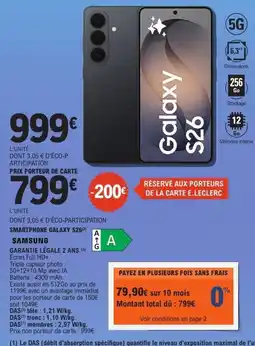 E.Leclerc SAMSUNG SMARTPHONE GALAXY S26 offre