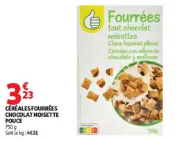 Auchan POUCE CÉRÉALES FOURRÉES CHOCOLAT NOISETTE offre