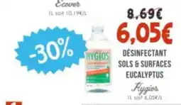 Naturalia Hygios Désinfectant sols & surfaces eucalyptus offre