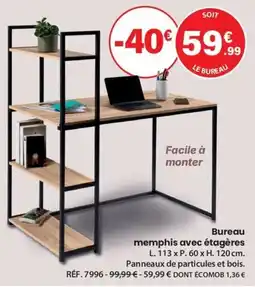 Shopix memphis Bureau avec étagères offre
