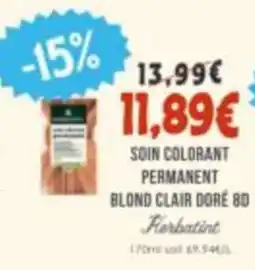 Naturalia Herbatint Soin colorant permanent blond clair doré 80 offre