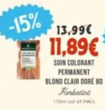 Herbatint Soin colorant permanent blond clair doré 80