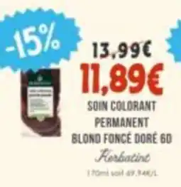 Naturalia Herbatint Soin colorant permanent blond foncé doré 60 offre