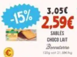 Naturalia Bonneterre SABLÉS CHOCO LAIT offre