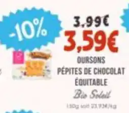 Naturalia Bio Soleil Oursons Pépites de chocolat équitable offre