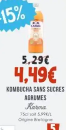 Naturalia Karma Kombucha sans sucres agrumes offre