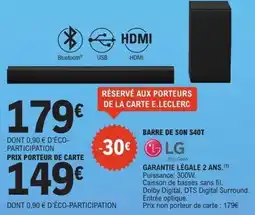 E.Leclerc LG BARRE DE SON S40T offre