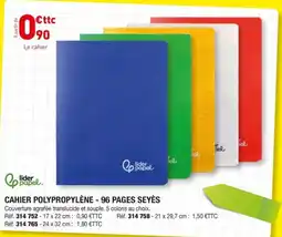 Hyperburo lidor papel CAHIER POLYPROPYLÈNE offre