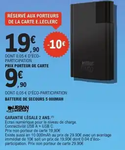 E.Leclerc URBAN battery de secours offre