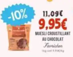 Naturalia Favrichon Muesli croustillant au chocolat offre