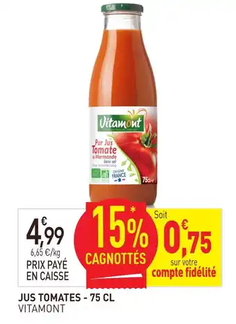 Vitamont jus tomates - 75 cl