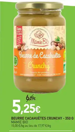 naturéO Mamie bio beurre cacahuètes crunchy - 350 g offre