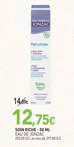 naturéO Eau de jonzac soin riche - 50 ml offre