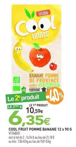 naturéO Vitabio cool fruit pomme banane 12 x 90 g offre