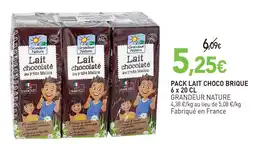 naturéO Grandeur nature pack lait choco brique offre