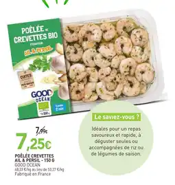 naturéO Good ocean poêlée crevettes ail & persil offre