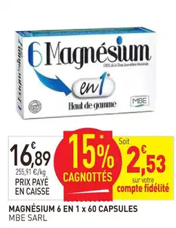 naturéO Mbe sarl magnésium 6 en 1 x 60 capsules offre