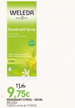 naturéO Weleda déodorant citrus - 100 ml offre