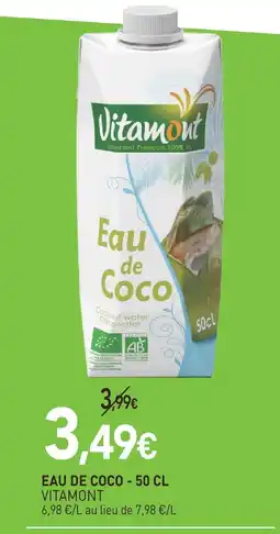 naturéO Vitamont eau de coco - 50 cl offre
