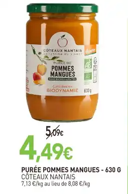 naturéO Côteaux nantais purée pommes mangues offre