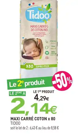naturéO Tidoo maxi carré coton x80 offre