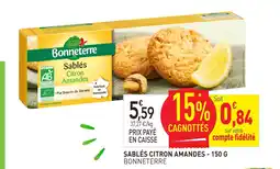 naturéO Bonneterre sablés citron amandes - 150 g offre