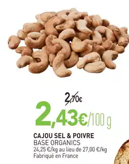 naturéO Base organics cajou sel & poivre offre