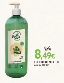 naturéO Label tribu gel douche miel - 1l offre