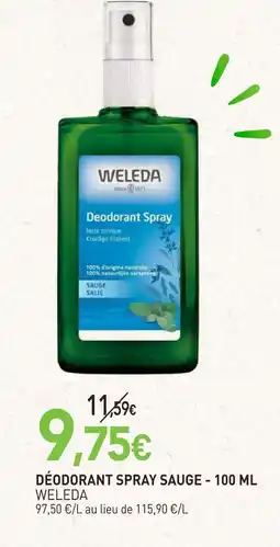 naturéO Weleda déodorant spray sauge - 100 ml offre