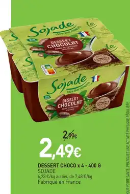 naturéO Sojade dessert choco x 4 - 400 g offre
