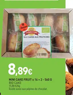 naturéO Bio cake mini cake fruit x 16 + 2 - 560 g offre