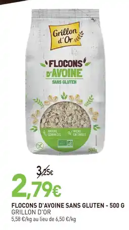 naturéO Grillon d'or flocons d'avoine sans gluten - 500 g offre