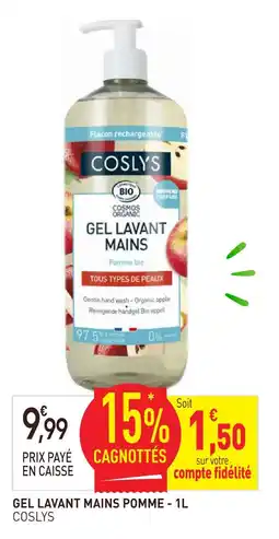 naturéO Coslys gel lavant mains pomme offre