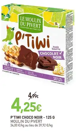 naturéO Le moulin du pivert p'tiwi choco noir - 125 g offre