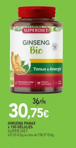 naturéO Super diet ginseng panax x 150 gélules offre