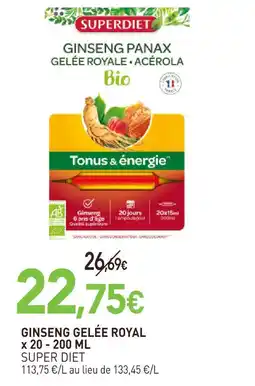 naturéO Super diet ginseng panax gelée royale acérola bio offre