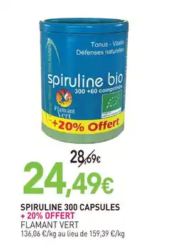 naturéO Flamant vert spiruline 300 capsules offre